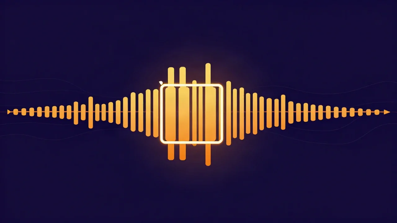 Flat illustration of a waveform with a highlighted one-bar loop region marked on the downbeat, ready to cut a sample from a song