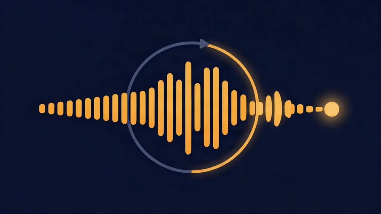 Flat illustration of a waveform whose end joins back into its start in a seamless loop, made with an audio looper