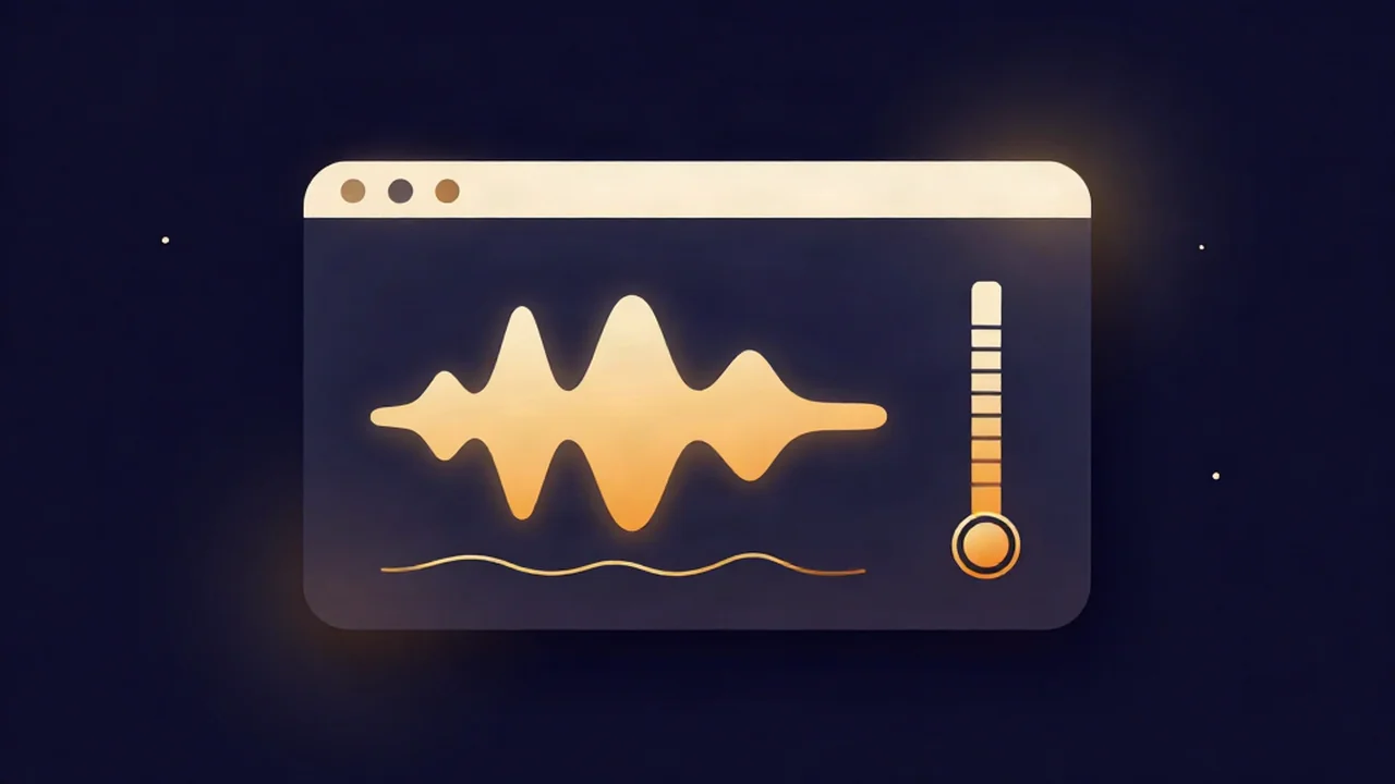 Browser-based audio mastering console showing before-and-after loudness readouts, genre presets, and EQ sliders