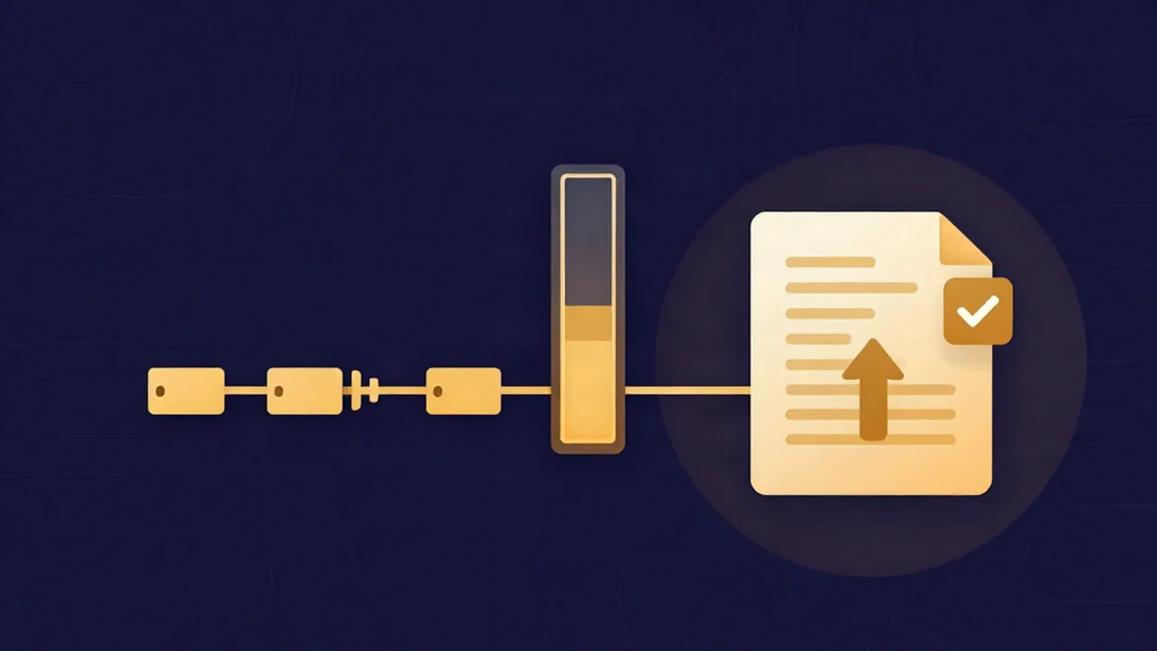 Flat vector illustration of a finished song being prepped for streaming, showing a mastering chain, a loudness and true-peak meter, and a delivery file