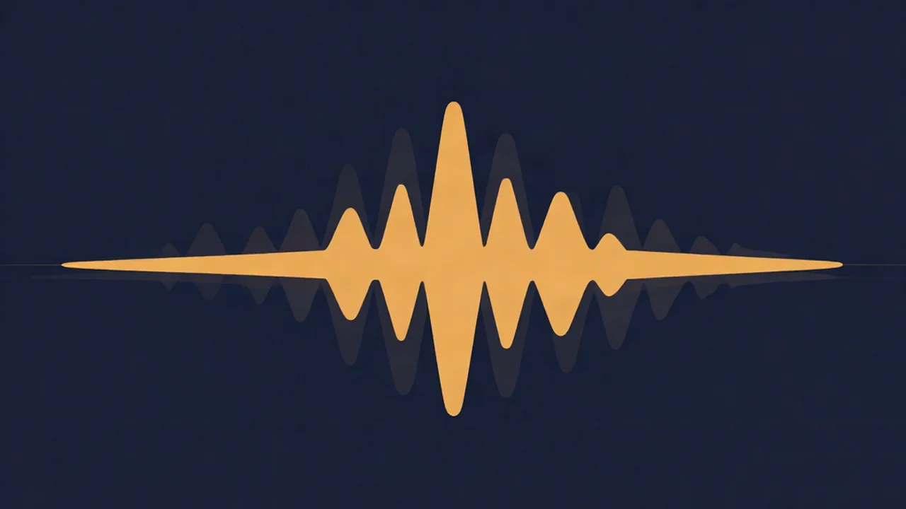 Stacked backing vocal harmony waveforms sitting behind a lead vocal on a deep navy background